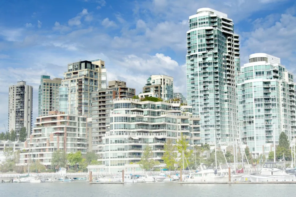 office buildings and towers photographed against an open sky