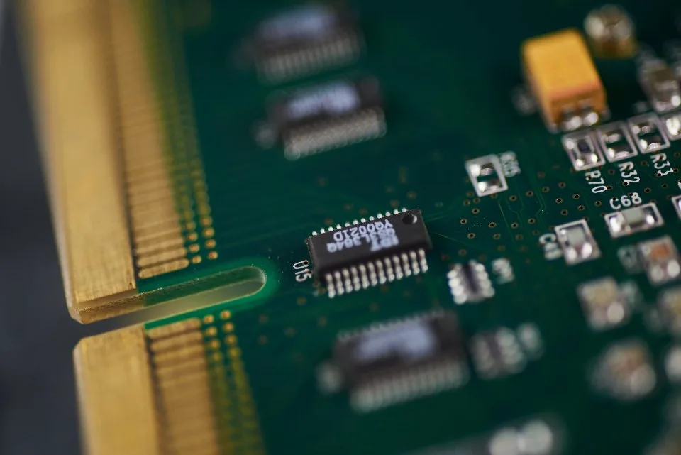 network cables and a circuit board in close view