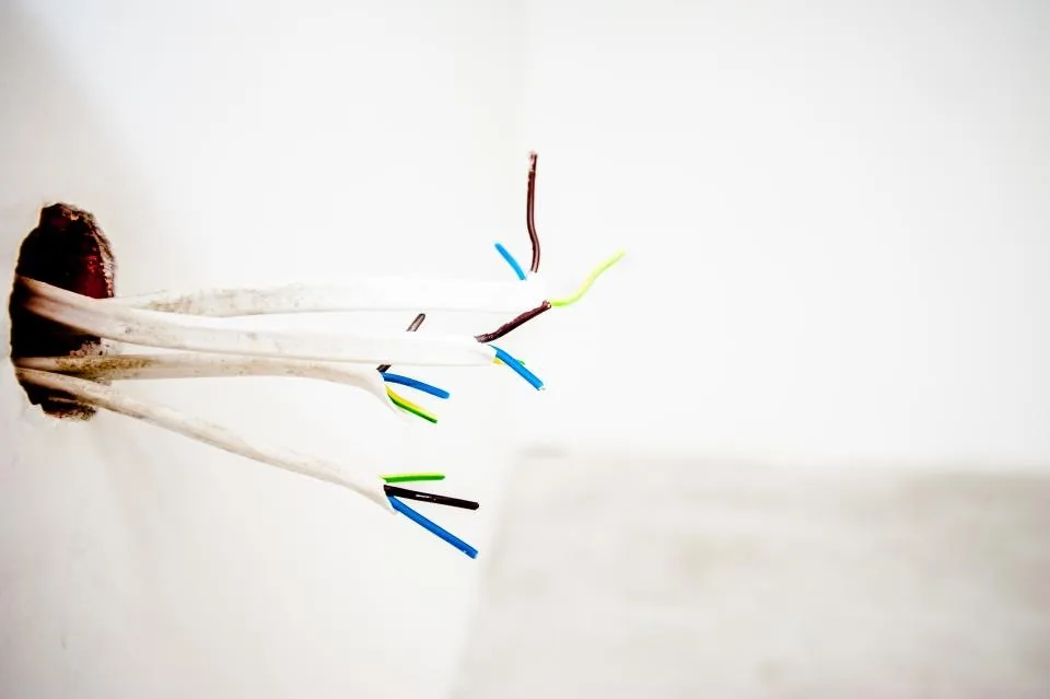 network cables and a circuit board in close view