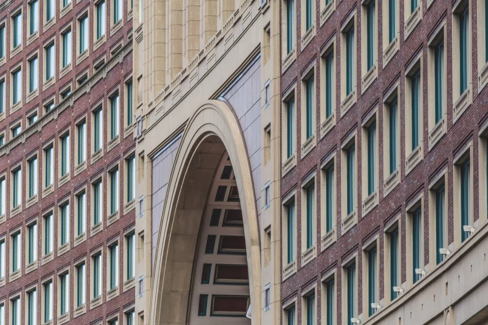 the exterior of a modern office building