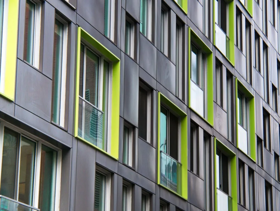 the exterior of a modern office building