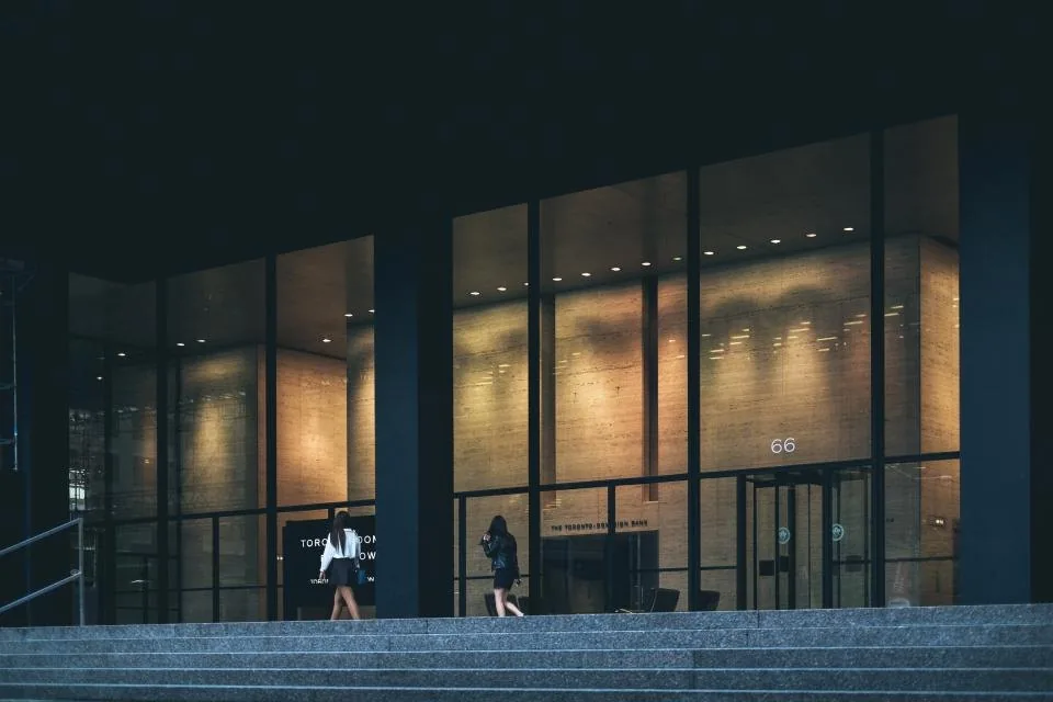 the exterior of a modern office building