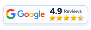 Google rating badge showing 4.9 reviews